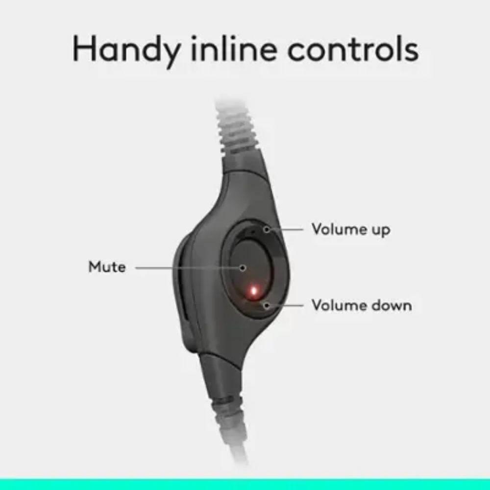 ๐ฃLogitech - H390๐ Wired USB-A On-Ear Stereo Sleek Headphones ๐ง๐ถ๐ค - Picture 5 of 10